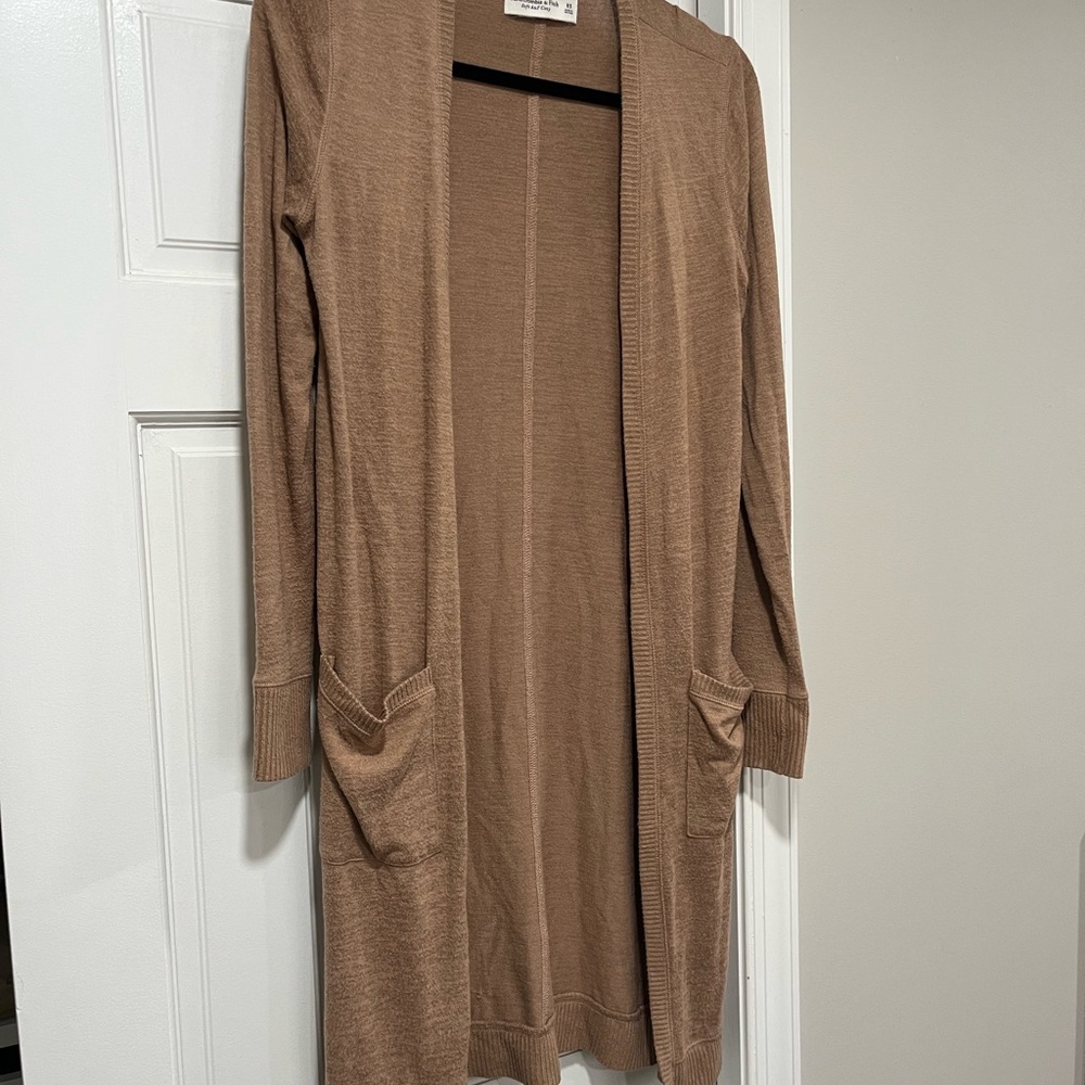 Abercrombie & Fitch Brown Open Front Cardigan